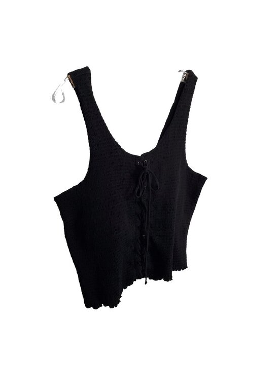Hot Topic Tops - Hot Topic 4 Size 4X Top Smocked Lace Up Corset Tank Gothic Cottagecore Stretchy
